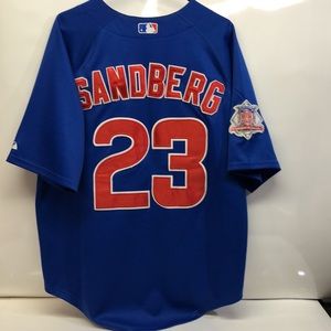 Majestic Authentic Chicago Cubs Jersey Ryne Sandberg Mens 50